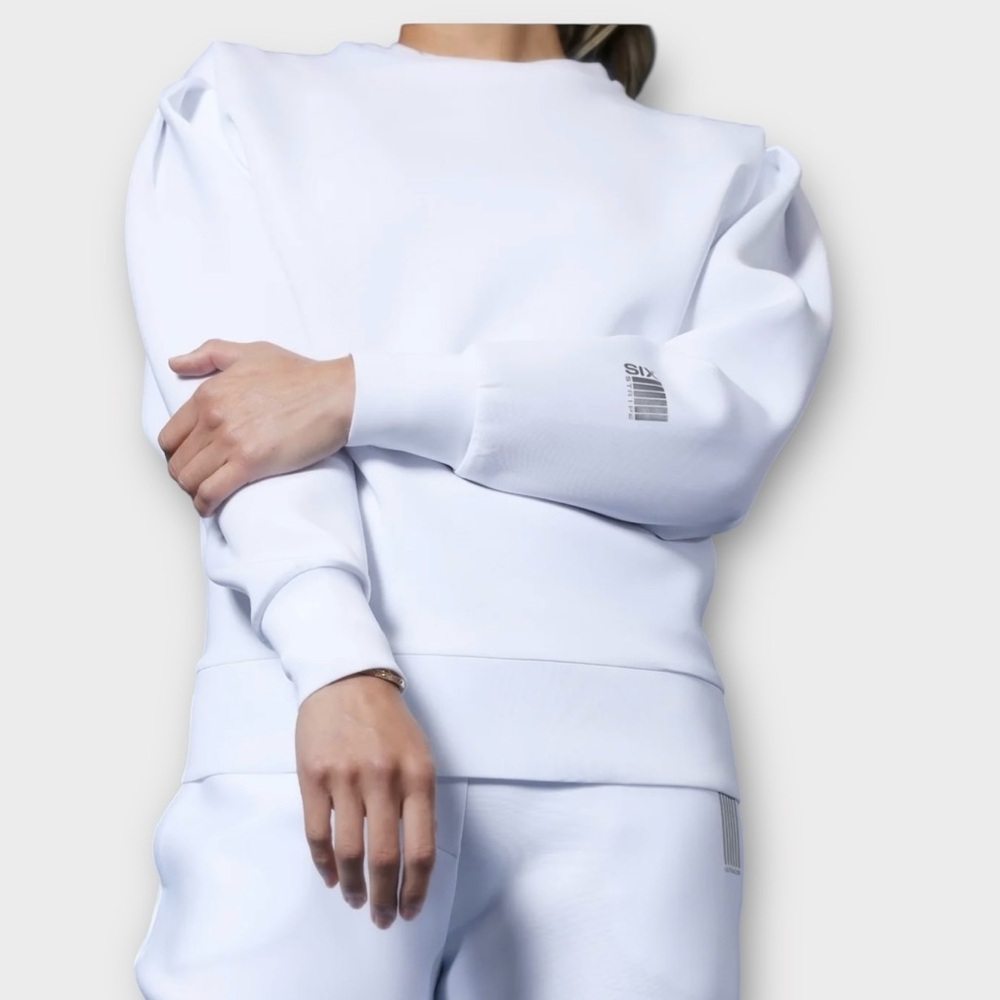 ultracor White Sculpted Shoulder Sweatshirt
